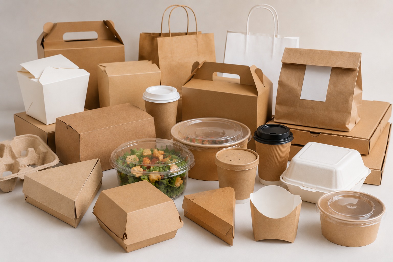 Emballages kraft : boîtes, sacs, gobelets et contenants pour restaurants