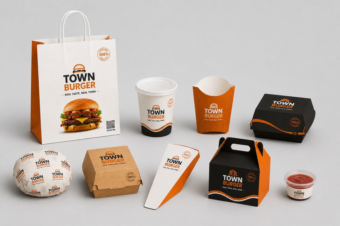 Town Burger — packaging brandé urbain